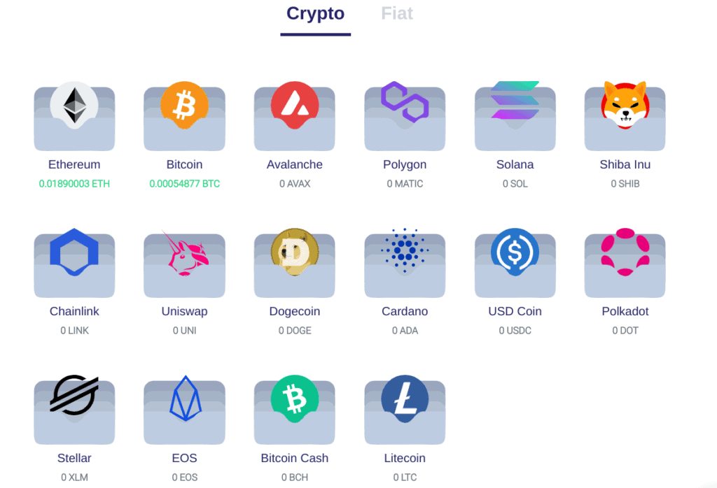 Coinsmart Cryptocoins Options with Logos