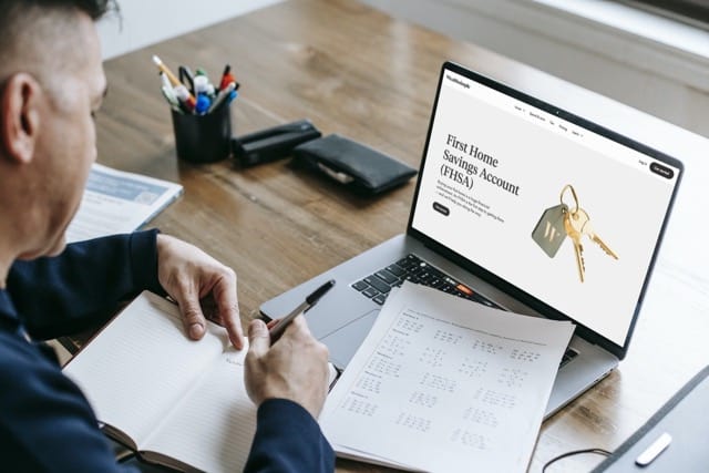 Man on the Wealthsimple FHSA landing page